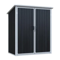 Outdoor Resin Storage Shed with Secure Lockable Doors, Waterproof Lockable Cabinet with UV-Resistant Durable Resin, 60.5'' L x 38'' W x 68.5'' H, Black(m-2)