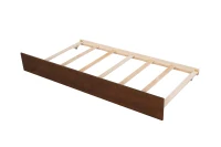 Full-Over-Full Bunk Bed with Pullout Trundle, Space-Saving Bed Frame with 2 Separate Beds, 79.5" L x 57" W x 60" H, Walnut(m-11)