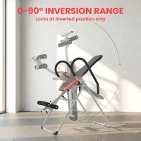 Soozier Inversion Table, Heavy Duty Folding Inversion Table with Adjustable Ankle Lock and Safety Belt for Pain Relief Therapy, Black & Red(m-4)
