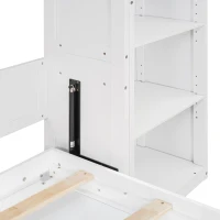 Space-Saving Murphy Bed with 5-layer Folded Cabinet, Solid Murphy Bed Frame with 600 lbs Weight Capacity, 87.5" L x 15.5" W x 83.5" H, White(m-14)