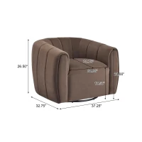 Modern Comfort Club Chair with Boutique-Feel Seat, Semi-Circular Armchair with Integrated Armrests, 37'' L x 32.5'' W x 26.5'' H, Black+Dark Brown(m-3)
