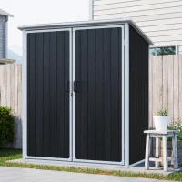 Outdoor Resin Storage Shed with Secure Lockable Doors, Waterproof Lockable Cabinet with UV-Resistant Durable Resin, 60.5'' L x 38'' W x 68.5'' H, Black(m-7)