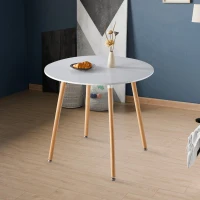 Modern Compact 5-Piece Dining Set with Solid Wood Legs, Minimalist Kitchen Table Set with Adjustable Metal Shims, 35.5'' L x 35.5'' W x 29.5'' H, White(m-7)