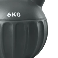 Soozier Kettlebell, 13 lbs Kettle Bell with Non-Slip Handle for Home Gym, Weight Lifting and Strength Training, Grey(m-10)