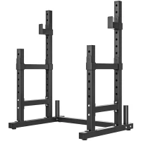 Soozier Adjustable Squat Rack, 660 lbs Multi-Function Barbell Rack for Weight Lifting and Home Gym Strength Training, Black(m-2)