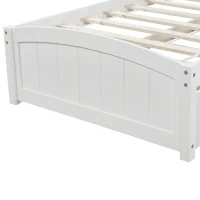 Solid Twin Wood Platform Bed with Strong Pine Legs and Durable Material, Bunk Bed with 2 Drawers Below, 79.5" L x 41.5" W x 37.5" H , White(m-7)