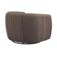 Modern Comfort Club Chair with Boutique-Feel Seat, Semi-Circular Armchair with Integrated Armrests, 37'' L x 32.5'' W x 26.5'' H, Black+Dark Brown(m-6)