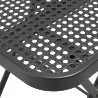 Outsunny 27.5" Square Outdoor Patio Table, Outdoor Folding Table with Grid Rattan-Like Top for Camping, Picnic, Black(m-11)