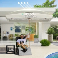 Outsunny Patio Umbrella 118.1" x 78.7" Outdoor Parasol UV50+ Protection in White(m-5)