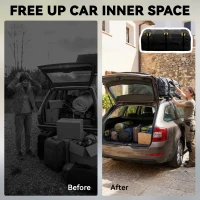 Outsunny Rooftop Cargo Carrier, 21 Cubic Feet Waterproof Soft-Shell Car Roof Storage Bag with Door Hooks, Anti-Slip Mat(m-4)