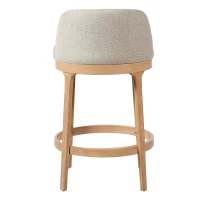 Counter Height Bar Stools with Premium Rubberwood Frame, Modern Bar Chairs with Ergonomic Seat, 18.5'' L x 18.5'' W x 33'' H, Beige+Natural(m-8)