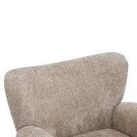 Cozy Wingback Armchair with Premium Fabric Upholstery, Bouclé Accent Chair with Plush Cushioned Seat, 32'' L x 31'' W x 32.5'' H, Beige Brown(m-9)