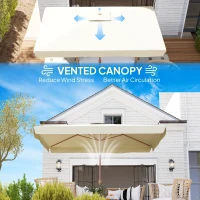 Outsunny Patio Umbrella 118.1" x 78.7" Outdoor Parasol UV50+ Protection in Beige(m-6)