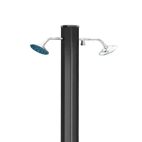 Outsunny 9.2 Gallon Solar Heated Outdoor Shower, 7.1ft with 2 Free-Rotating Shower Heads & Foot Showers for Poolside Beach Spa(m-9)