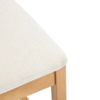 Cozy Counter Stools with Padded Upholstered Seat, Rubberwood Bar Chairs with Reinforced Footrest, 20" L x 22.5" W x 36" H, Beige+Natural(m-13)