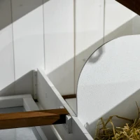 PawHut 47" Wooden Chicken House with Nesting Box, Slide-out Tray, Ramp, Easy Movable Chicken Coop, White(m-9)