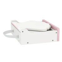 Qaba Kids Vanity Set, Makeup Table Toy with Lights, Mirror, Drawer, Accessories and Carry Handle for Girls 3-6 Years, Pink(m-11)