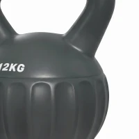 Soozier Kettlebell, 26 lbs Kettle Bell with Non-Slip Handle for Home Gym, Weight Lifting and Strength Training, Grey(m-12)