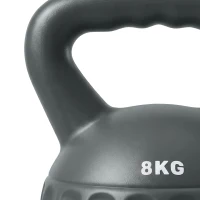 Soozier Kettlebell, 18 lbs Kettle Bell with Non-Slip Handle for Home Gym, Weight Lifting and Strength Training, Grey(m-9)