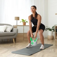 Soozier 35 lb Soft Kettlebell, Sand Filled Weight with Grip Handle, Solid Kettlebell Weight for Full Body Workout, Green(m-8)