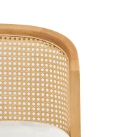 Cozy Counter Stools with Padded Upholstered Seat, Rubberwood Bar Chairs with Reinforced Footrest, 20.5" L x 22.5" W x 6" H, Beige+Natural(m-13)