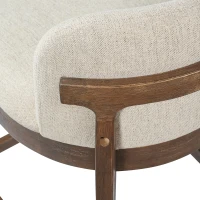 Counter Height Bar Stools with Foam Upholstered Seat, Modern Bar Chairs with Ergonomic Curved Back, 19.5'' L x 21.5'' W x 33'' H, Beige+Walnut(m-12)
