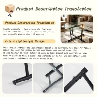 Round Tempered Glass Coffee Table with Solid Iron Legs, Modern Center Table with Stable Frame, 27.5'' L x 27.5'' W x 14.5'' H, Black+Transparent(m-5)