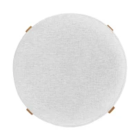 Indoor Round Seat Bar Stools with Premium Solid Frame, Non-Swivel Bar Chairs with Ergonomic Round Seat, 19.5'' L x 19.5'' W x 30'' H, Ivory+Walnut(m-6)