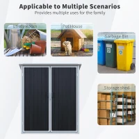 Outdoor Resin Storage Shed with Secure Lockable Doors, Waterproof Lockable Cabinet with UV-Resistant Durable Resin, 60.5'' L x 38'' W x 68.5'' H, Black(m-5)