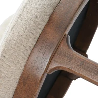 Counter Height Bar Stools with Rubber Wood Frame, Modern Bar Chairs with Upholstered Ergonomic Seat, 18.5'' L x 18.5'' W x 33'' H, Beige+Walnut(m-13)