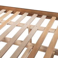 Full-Over-Full Bunk Bed with Pullout Trundle, Space-Saving Bed Frame with 2 Separate Beds, 79.5" L x 57" W x 60" H, Walnut(m-15)