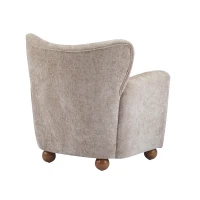 Cozy Wingback Armchair with Premium Fabric Upholstery, Bouclé Accent Chair with Plush Cushioned Seat, 32'' L x 31'' W x 32.5'' H, Beige Brown(m-6)
