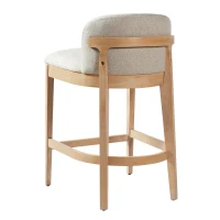 Counter Height Bar Stool Set with Foam Upholstered Seat, Modern Bar Chairs with Ergonomic Curved Backrest, 19.5'' L x 21.5'' W x 33'' H, Beige+Natural(m-7)