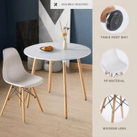 Modern Compact 5-Piece Dining Set with Solid Wood Legs, Minimalist Kitchen Table Set with Adjustable Metal Shims, 35.5'' L x 35.5'' W x 29.5'' H, White(m-5)