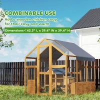 PawHut Large Wooden Chicken Run with Waterproof & Anti-UV Cover, for 6-8 Chickens, for Backyard, Farm, Yellow(m-7)