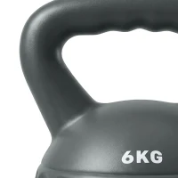 Soozier Kettlebell, 13 lbs Kettle Bell with Non-Slip Handle for Home Gym, Weight Lifting and Strength Training, Grey(m-9)
