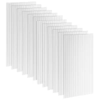 Outsunny Polycarbonate Greenhouse Panels UV Protected Twin-Wall Roof Panels Clear 47.2" x 23.6", 12 Pack(m-8)