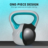 Soozier 22 lb Soft Kettlebell, Sand Filled Weight with Grip Handle, Solid Kettlebell Weight for Full Body Workout, Light Blue(m-7)