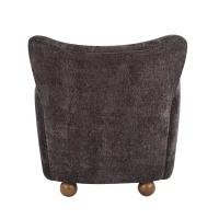 Cozy Wingback Armchair with Premium Fabric Upholstery, Bouclé Accent Chair with Plush Cushioned Seat, 32'' L x 31'' W x 32.5'' H, Dark Brown+Teak(m-7)