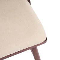 Woven Rattan Counter Chairs with Padded Upholstered Seat, Counter Height Bar Stools with Durable Frame, 19.5'' L x 21'' W x 35'' H, Beige+Walnut(m-13)