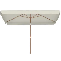 Outsunny Patio Umbrella 118.1" x 78.7" Outdoor Parasol UV50+ Protection in White(m-2)