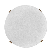 Indoor Round Seat Bar Stools with Solid Rubberwood Frame, Non-Swivel Bar Chairs with Padded Upholstered Seat, 19.5'' L x 19.5'' W x 30'' H, Ivory+Walnut(m-6)