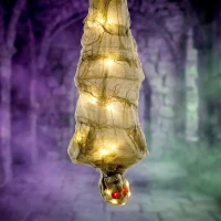 HOMCOM 6FT Life Size Halloween Hanging Mummy, Upside Down Cocoon Dead Body Decoration with Sound Touch Activated(m-9)