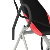 Soozier Inversion Table, Heavy Duty Folding Inversion Table with Adjustable Ankle Lock and Safety Belt for Pain Relief Therapy, Black & Red(m-11)