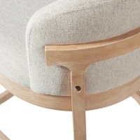Counter Height Bar Stool Set with Foam Upholstered Seat, Modern Bar Chairs with Ergonomic Curved Backrest, 19.5'' L x 21.5'' W x 33'' H, Beige+Natural(m-12)