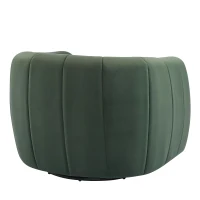 Modern Comfort Club Chair with Boutique-Feel Seat, Semi-Circular Armchair with Integrated Armrests, 37'' L x 32.5'' W x 26.5'' H, Black+Olive Green(m-6)