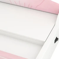 Qaba Kids Vanity Set, Makeup Table Toy with Lights, Mirror, Drawer, Accessories and Carry Handle for Girls 3-6 Years, Pink(m-12)