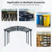 Outdoor Arch Carport with Galvanized Steel Connectors, Covered Driveway Shelter with Ground Anchor Kit, 139'' L x 190'' W x 99'' H, Gray(m-5)