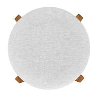 Indoor Round Seat Bar Stools with Solid Wood Frame, Rubberwood Bar Chairs with Padded Upholstered Seat, 19.5'' L x 19.5'' W x 30'' H, Ivory+Walnut(m-6)