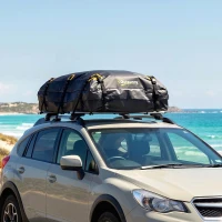 Outsunny Rooftop Cargo Carrier, 21 Cubic Feet Waterproof Soft-Shell Car Roof Storage Bag with Door Hooks, Anti-Slip Mat(m-1)